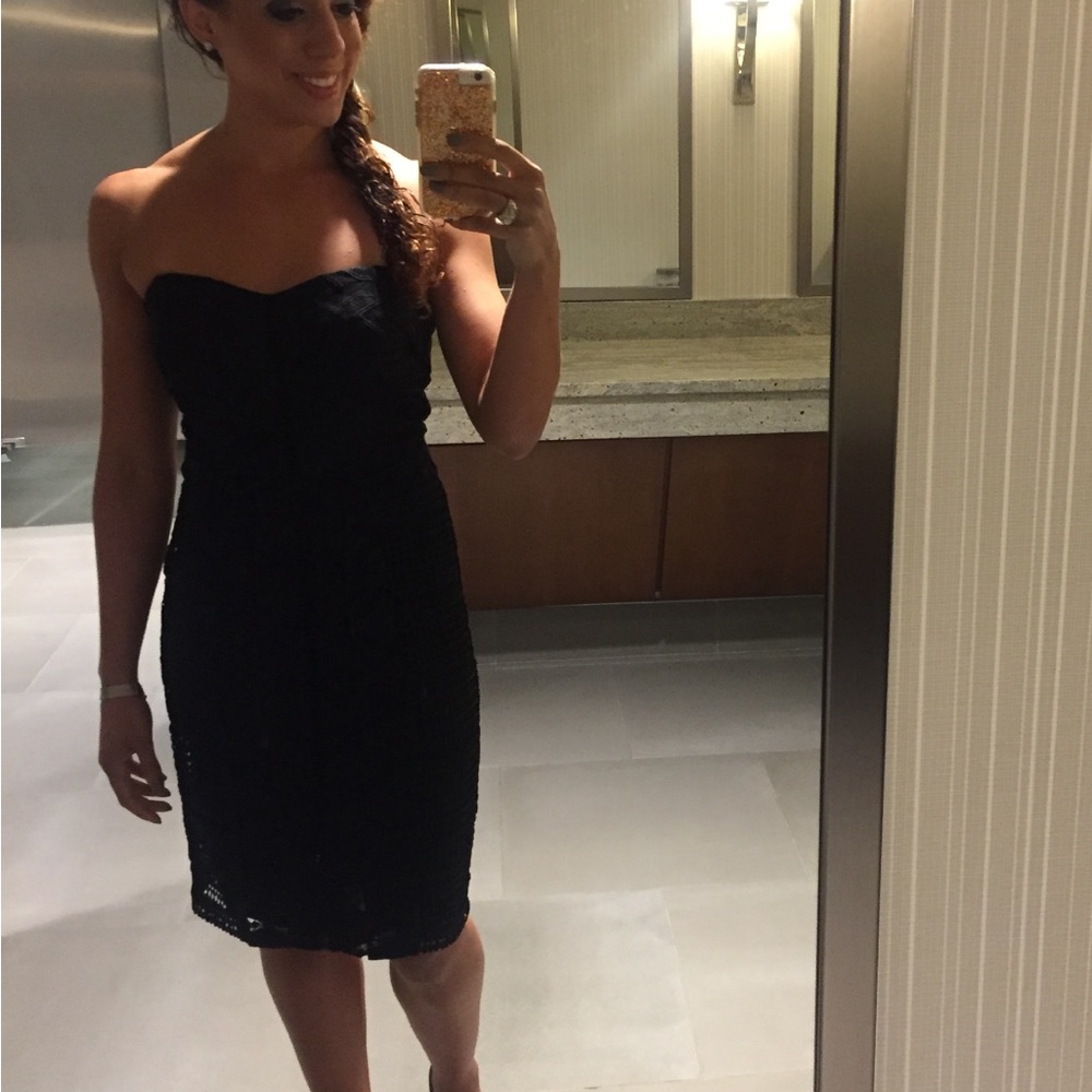 Black mid length dress with beautiful fabric